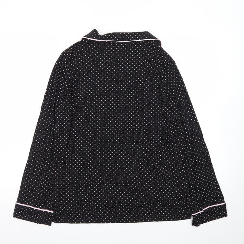 Victoria's Secret Women's Black Polka Dot Long Sleeve Pyjama Top S