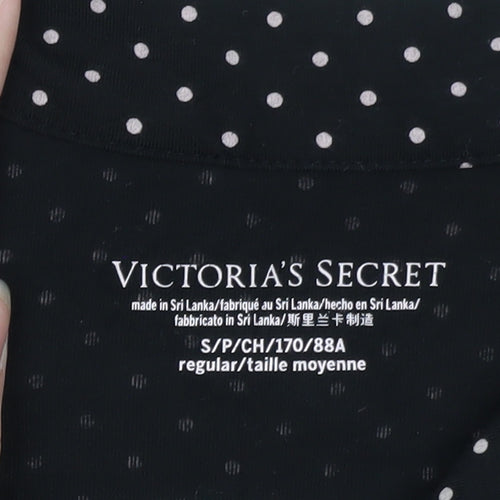 Victoria's Secret Women's Black Polka Dot Long Sleeve Pyjama Top S