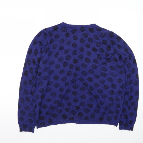 Marks and Spencer Women's Blue Cardigan UK 18 Crew Neck Knit