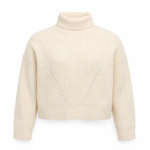 Micha Lounge Women Beige Roll Neck Ribbed Knit Jumper M