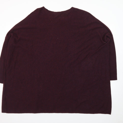 Phase Eight Womens Burgundy Pullover Jumper Medium Cotton Angora Blend