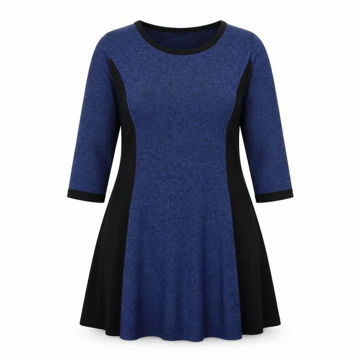 F&F Women's Blue Colourblock Fit & Flare Jersey Dress Size 14