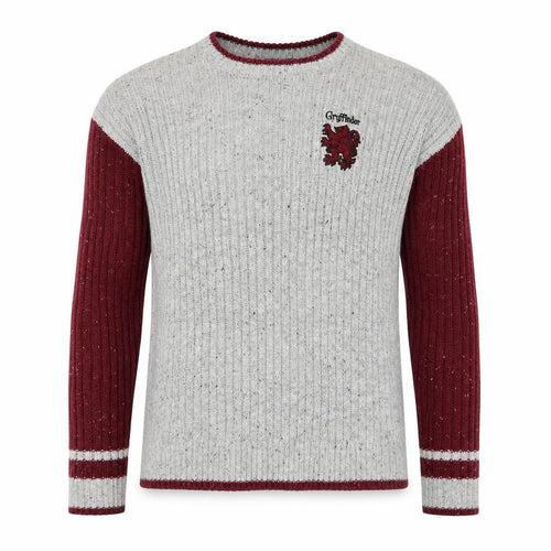 Harry Potter Unisex Grey Gryffindor Knit Jumper Size S Crew Neck