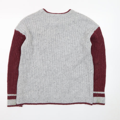 Harry Potter Unisex Grey Gryffindor Knit Jumper Size S Crew Neck