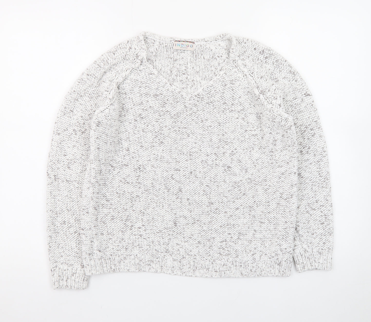 Marks and Spencer Women’s Grey V-Neck Knit Jumper Size 14