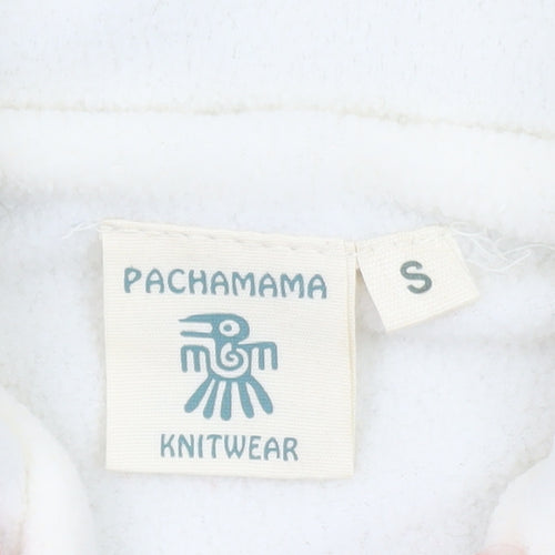 Pachamama Womens Beige Wool Knit Full Zip Vest Jumper S