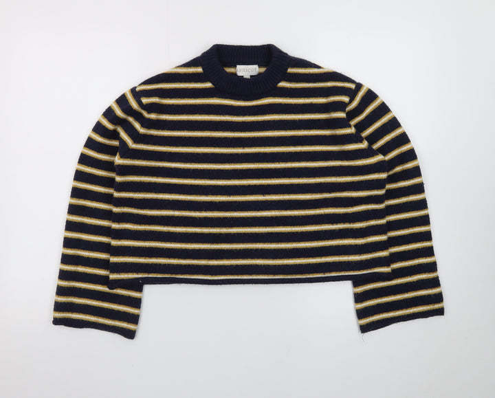 Apricot Women’s Blue Striped Crew Neck Long Sleeve Pullover Jumper UK 8