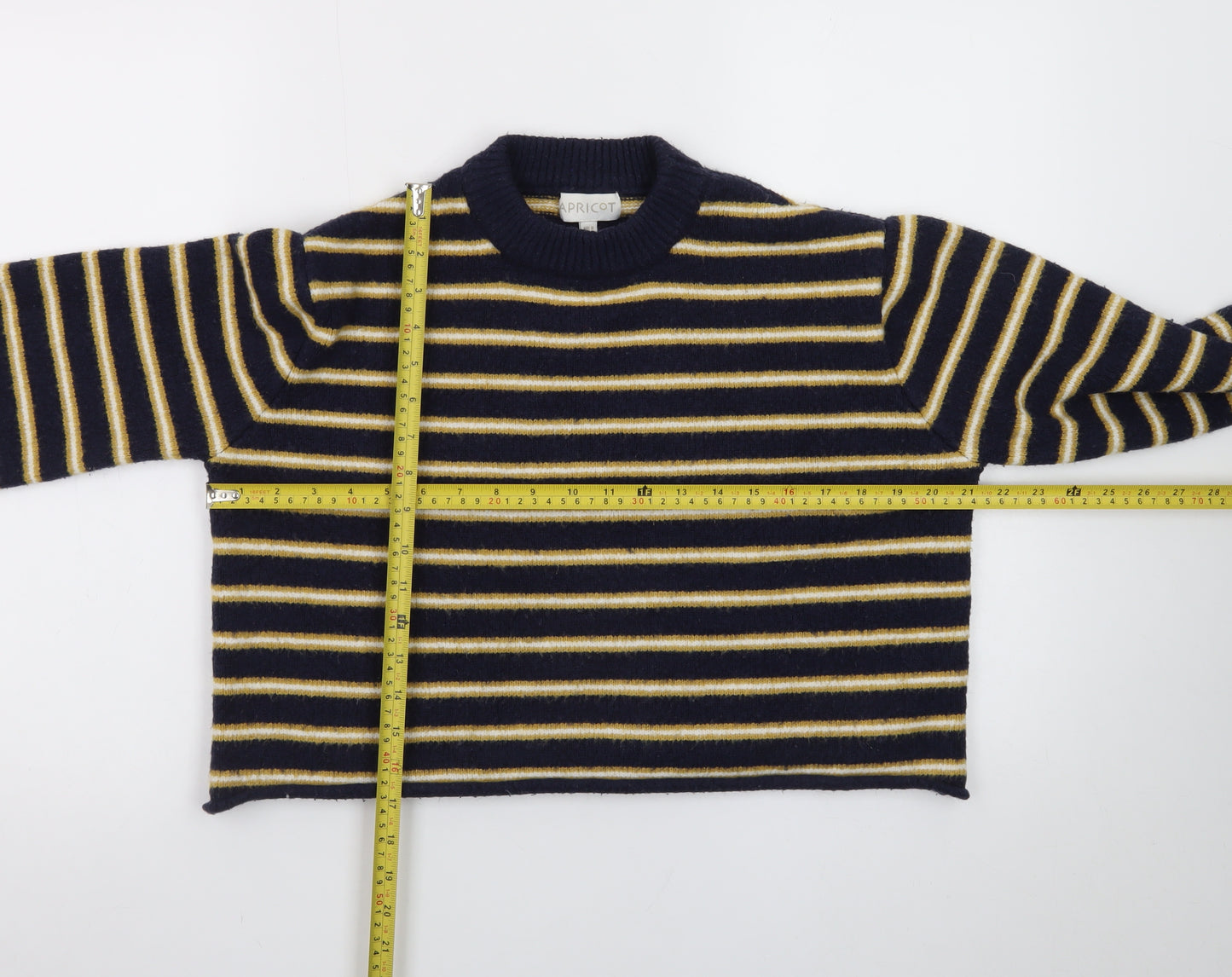 Apricot Women’s Blue Striped Crew Neck Long Sleeve Pullover Jumper UK 8