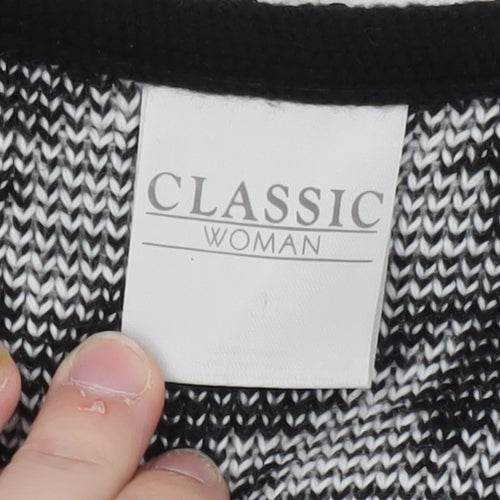 Classic Woman Black & White Houndstooth Cardigan Size 10/12