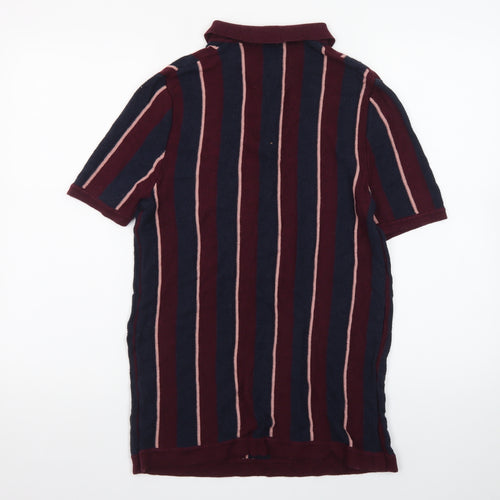 River Island Men’s Multicoloured Striped Polo Shirt Size S