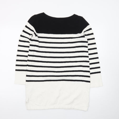Marks and Spencer Women Black White Stripe Shift Dress Size 10