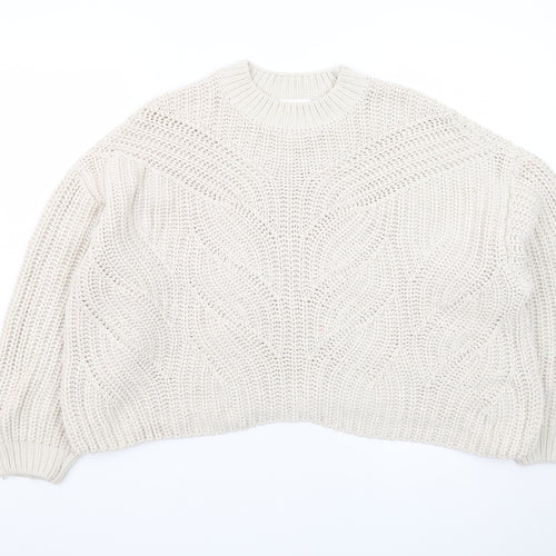 Apricot Womens Beige Crew Neck Chunky Knit Pullover Jumper UK 16