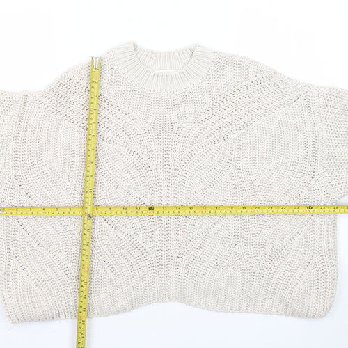 Apricot Womens Beige Crew Neck Chunky Knit Pullover Jumper UK 16
