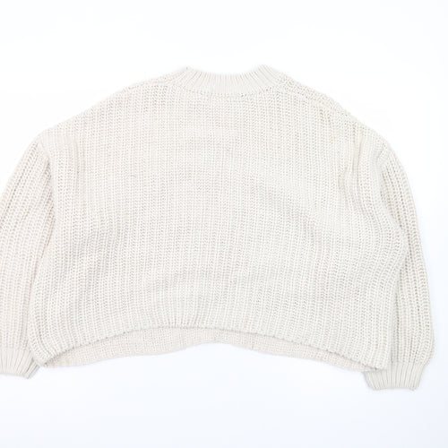 Apricot Womens Beige Crew Neck Chunky Knit Pullover Jumper UK 16
