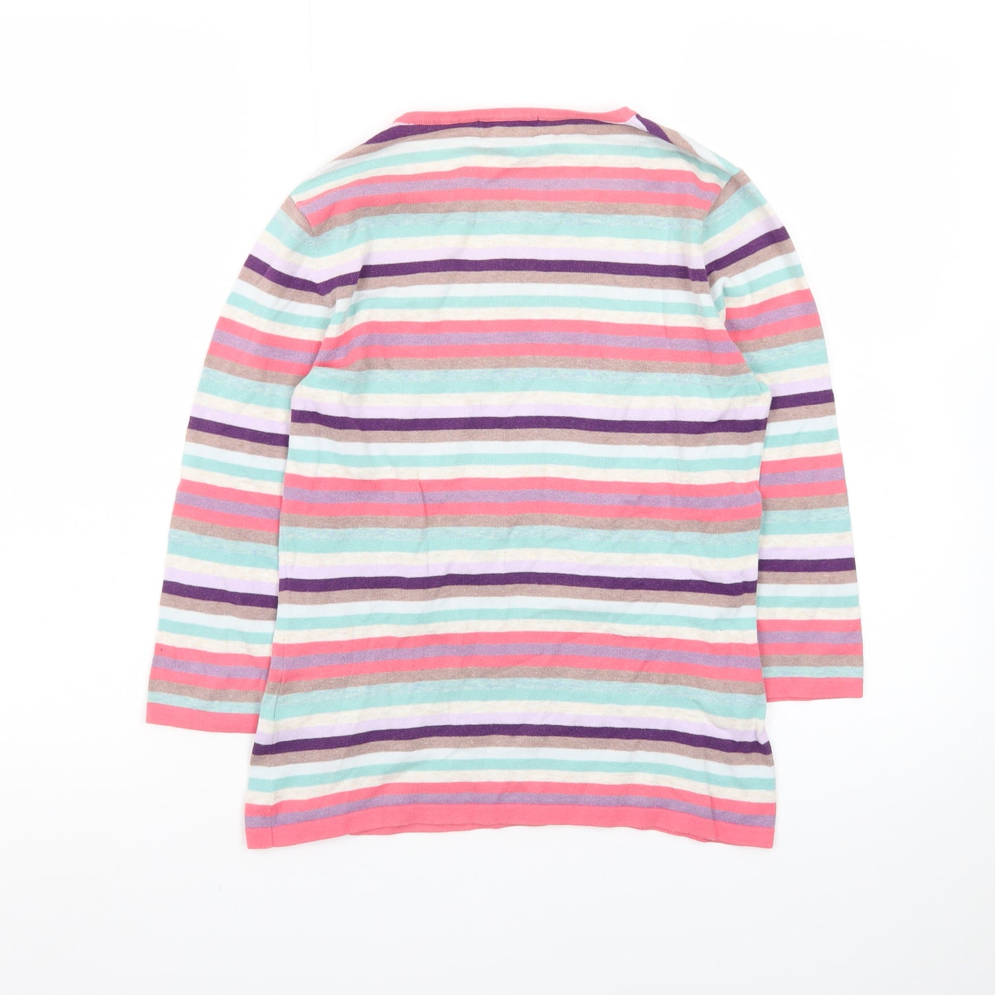 Monsoon Women’s Multicoloured Striped Cotton Pullover Jumper Size 8