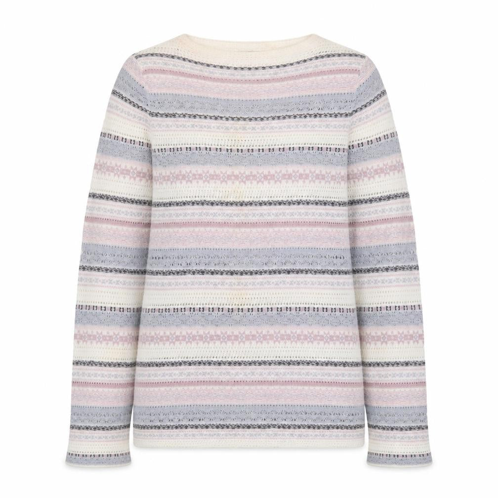 Front view of Next Women Cream Multicoloured Fair Isle Knit Jumper, size 10
