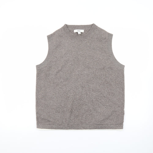 Marks and Spencer Women Beige Cashmere Blend Sleeveless Vest M