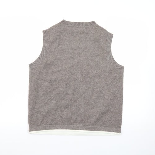 Marks and Spencer Women Beige Cashmere Blend Sleeveless Vest M