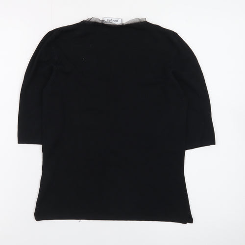 Principles Women's Black V-Neck 3/4 Sleeve Pullover Jumper Size 14