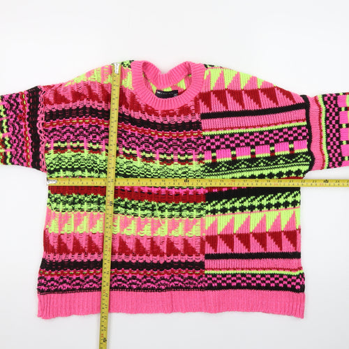 ASOS DESIGN Women's Multicoloured Geometric Knit Jumper Size 12
