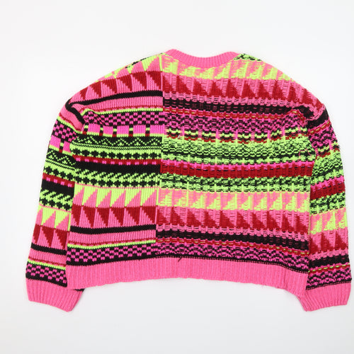 ASOS DESIGN Women's Multicoloured Geometric Knit Jumper Size 12