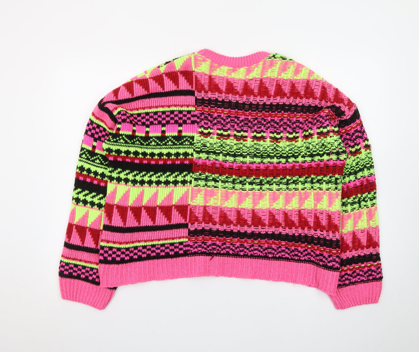 ASOS DESIGN Women's Multicoloured Geometric Knit Jumper Size 12