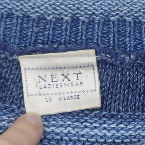 Next Womens Blue Fair Isle Wool Blend Crew Neck Jumper XL