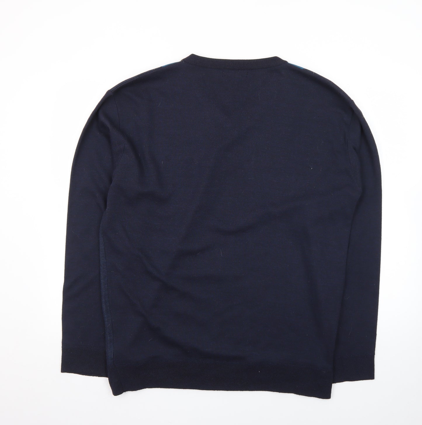Pierre Cardin Men's Blue Argyle V-Neck Pullover Jumper XL