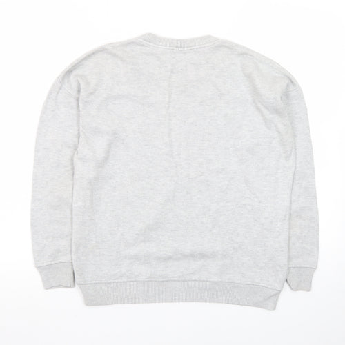 Mint Velvet Women's Grey Embroidered Crew Neck Jumper Size 10