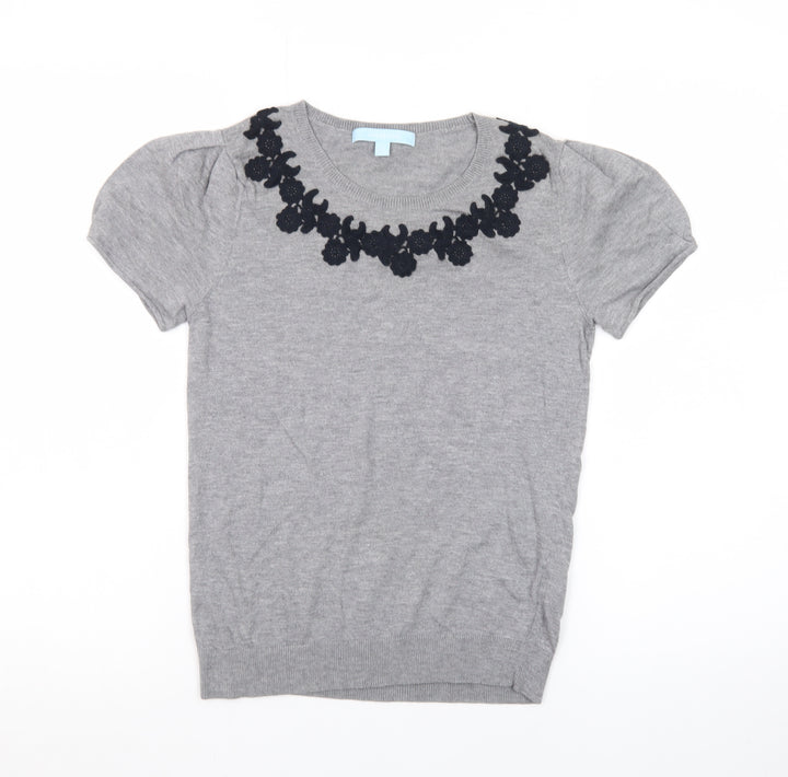 Aphorism Women’s Grey Short Sleeve Knit Jumper Size 10