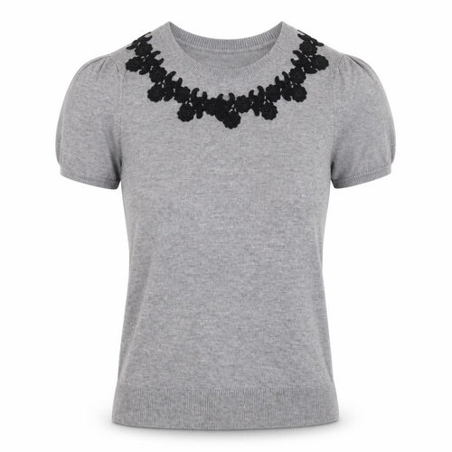 Aphorism Women’s Grey Short Sleeve Knit Jumper Size 10