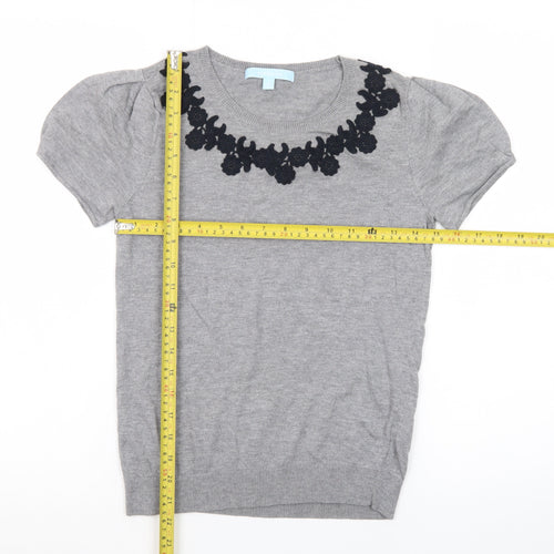 Aphorism Women’s Grey Short Sleeve Knit Jumper Size 10
