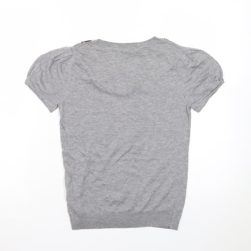 Aphorism Women’s Grey Short Sleeve Knit Jumper Size 10
