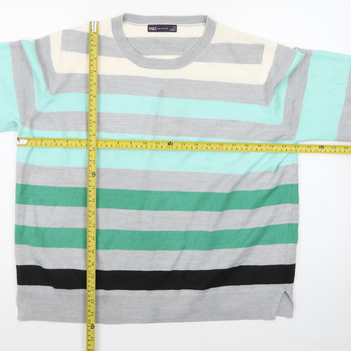 Marks and Spencer Women's Multicoloured Striped Pullover Jumper Size 18