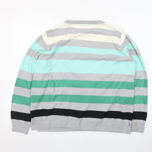 Marks and Spencer Women's Multicoloured Striped Pullover Jumper Size 18