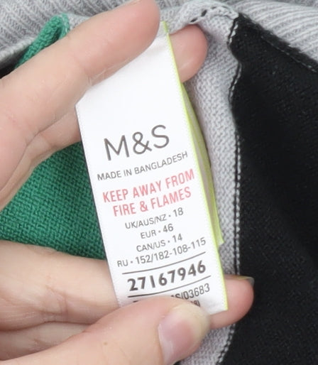 Marks and Spencer Women's Multicoloured Striped Pullover Jumper Size 18