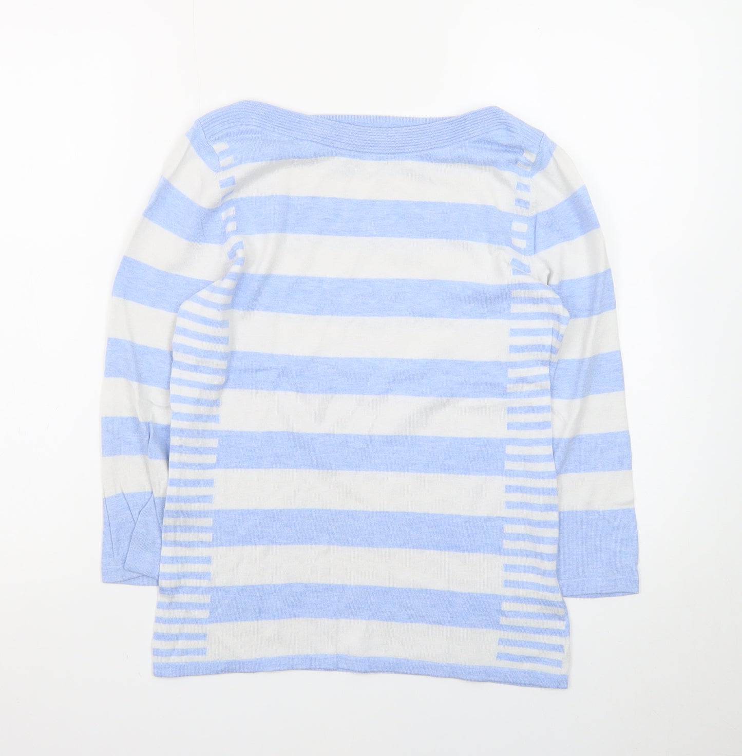 Next Women's Blue Stripe Boat Neck Pullover Jumper Size 8