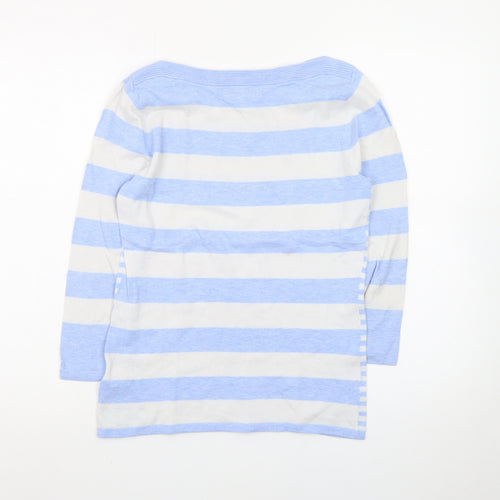 Next Women's Blue Stripe Boat Neck Pullover Jumper Size 8