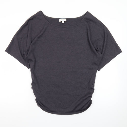 Apricot Women's Grey Jersey Boat Neck Short Sleeve T-Shirt UK 14