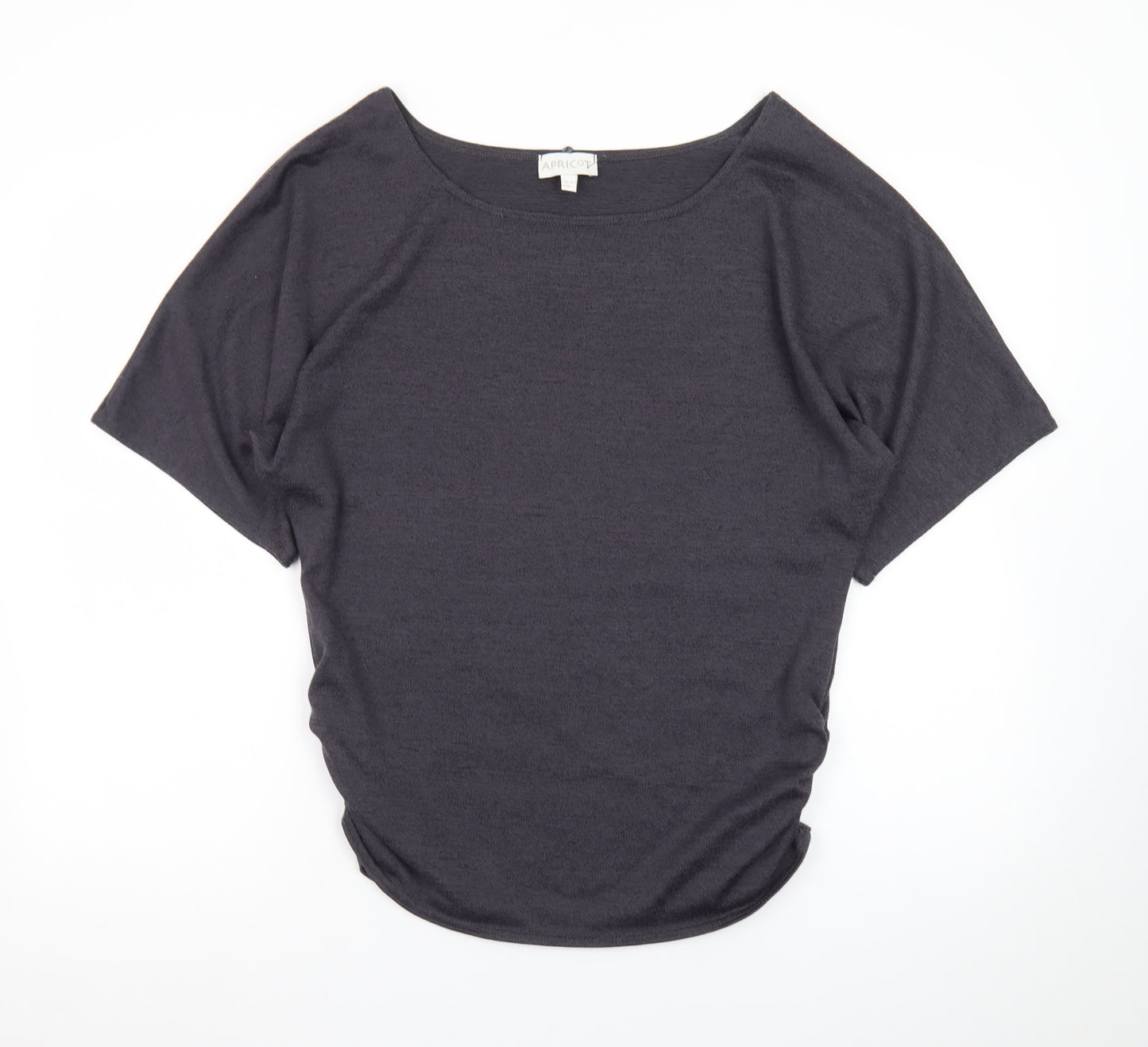 Apricot Women's Grey Jersey Boat Neck Short Sleeve T-Shirt UK 14