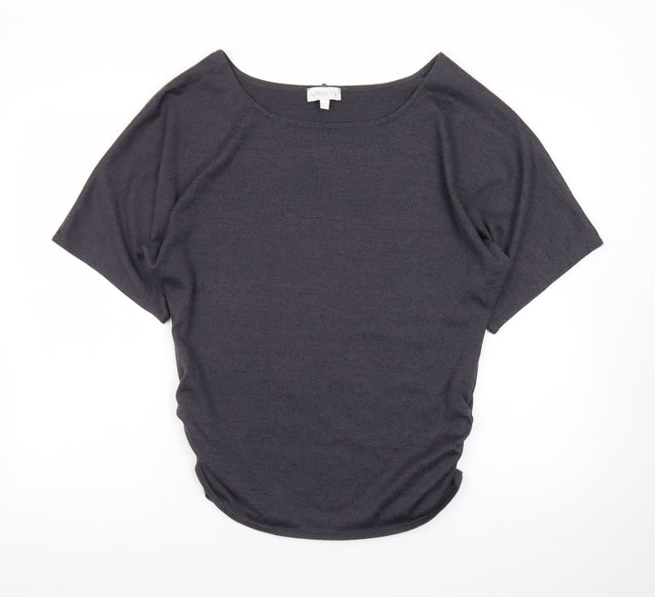Apricot Women's Grey Jersey Boat Neck Short Sleeve T-Shirt UK 14