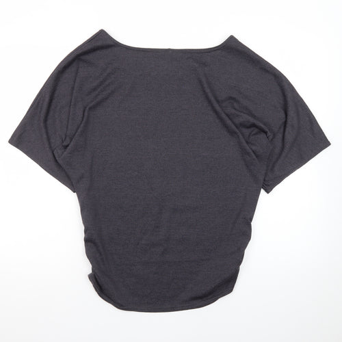 Apricot Women's Grey Jersey Boat Neck Short Sleeve T-Shirt UK 14