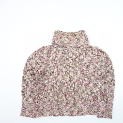EWM Womens Multicoloured Roll Neck Chunky Knit Jumper Size L 18/20