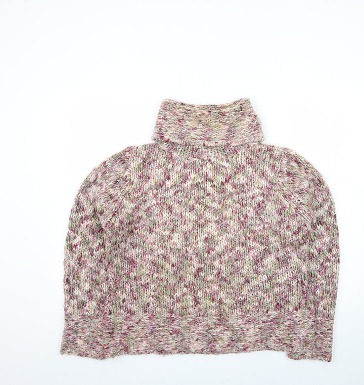 EWM Womens Multicoloured Roll Neck Chunky Knit Jumper Size L 18/20