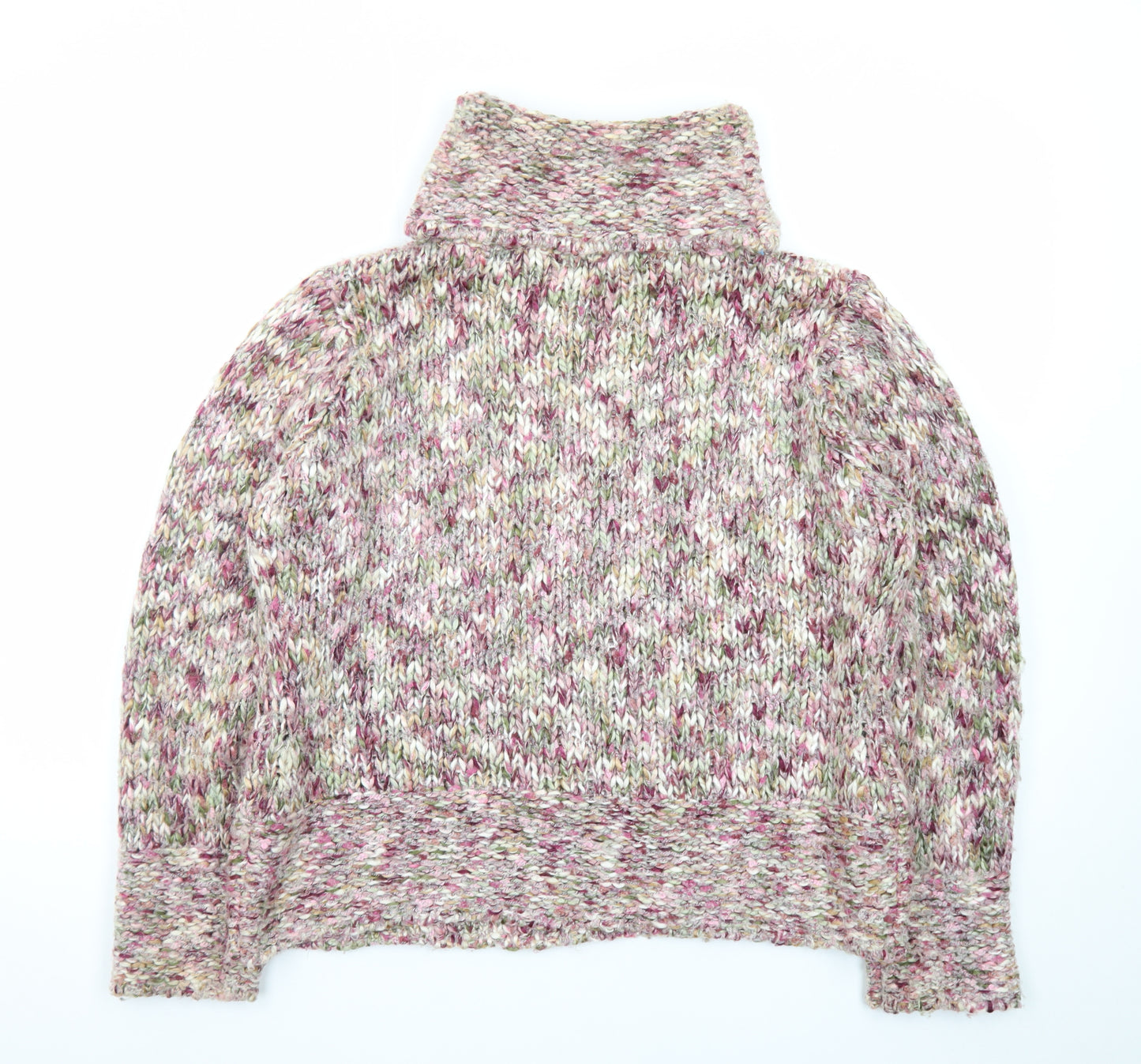 EWM Womens Multicoloured Roll Neck Chunky Knit Jumper Size L 18/20