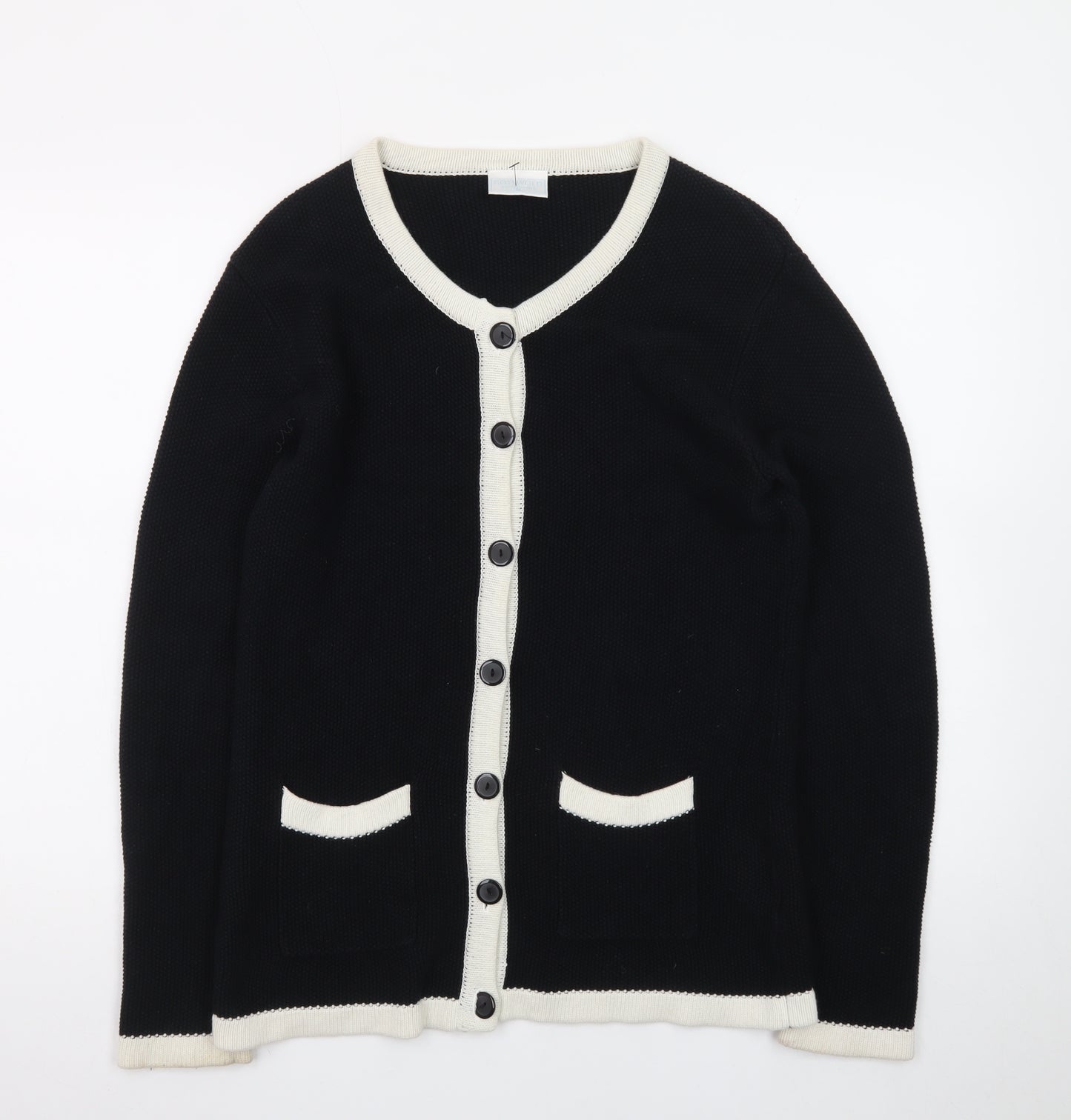 Cotswold Collections Women's Black Cotton Knit Cardigan M