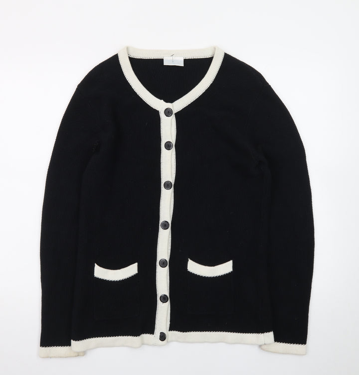 Cotswold Collections Women's Black Cotton Knit Cardigan M