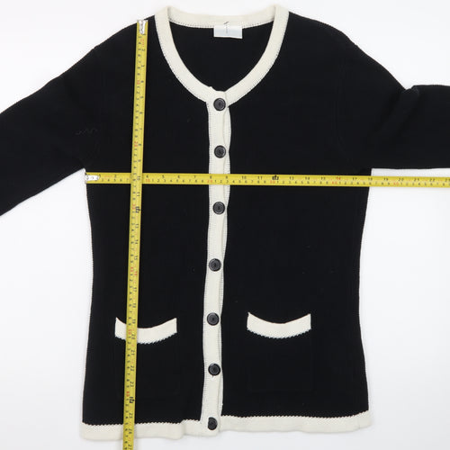 Cotswold Collections Women's Black Cotton Knit Cardigan M