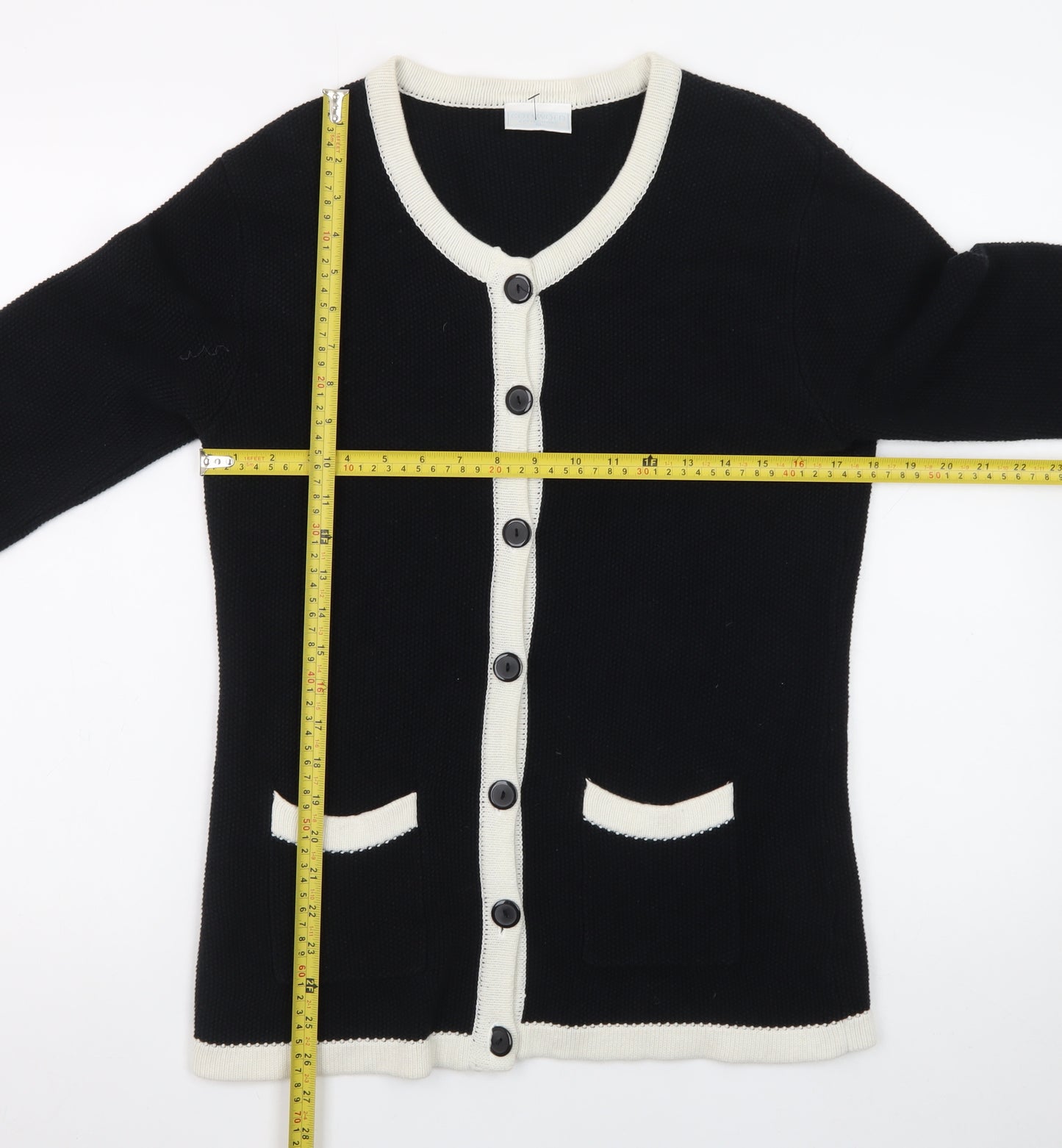 Cotswold Collections Women's Black Cotton Knit Cardigan M