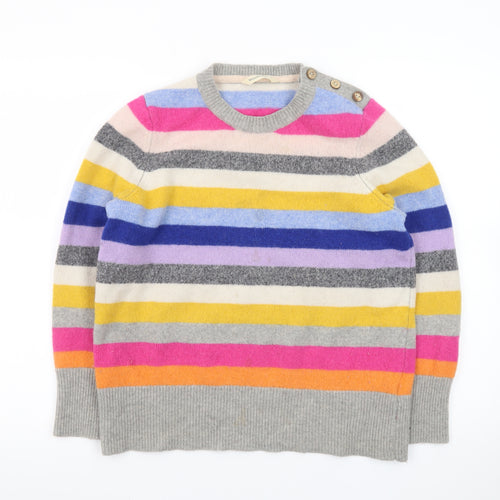Woolovers Women's Multicoloured Striped Wool Pullover Jumper M